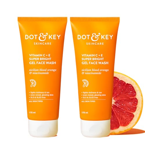 Dot & Key Vitamin C + E Super Bright Gel Face Wash Combo| For Glowing And Brightening Skin | All Skin Types | With Triple Vitamin C, Fades Dark Spots 