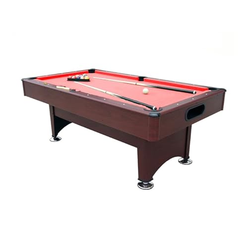 7ft Pool Snooker Auto Ball Return Mahogany Table Billiards Family Leisure With All Accessories, Great for Kids and Adults (Red)