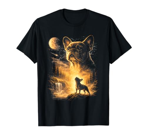 French Bulldog Howling to The Moon Meme 90s Animal Graphic T-Shirt