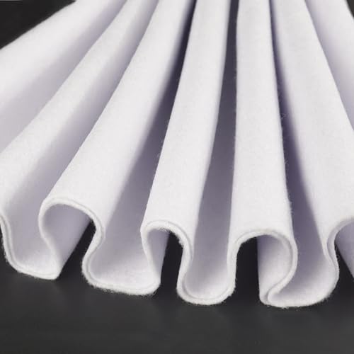 Image of IONTACH 36 inch X 36 inch White Soft Felt Fabric 1.6mm Thick | Felt Sheets for Crafts, Embroidery, Patchwork, Liner, School Projects, Home Decoration