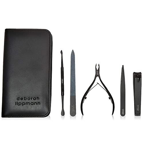 Deborah Lippmann Instruments | 5 Piece Custom-Made Manicure Kit | Nail File, Cuticle Pusher & Nail Cleaner, Nail Clipper, Cuticle Nipper, and Tweezer