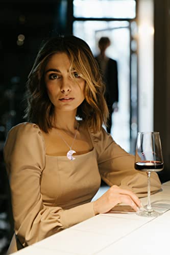 Xiannvxi Rose Quartz Necklaces Healing Crystal Stone Necklaces Tree Of Life Wire Wrapped Crescent Moon Pendant Necklace Natural Reiki Gemstone Quartz Jewelry For Women Mother Mom #TOP2