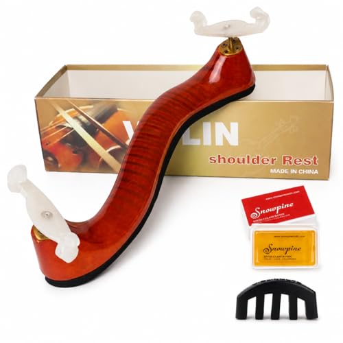 AMZZ 4/4 Violin Shoulder Rest &ndash; Maple Wood, Comfortable Foam Pad & Height Adjustable Feet, Fits...