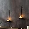 Aimto Wall Sconce Candle Holder Metal Hanging Wall Decorations for HomeLiving Room Bathroom Dining Room Set of 2Black