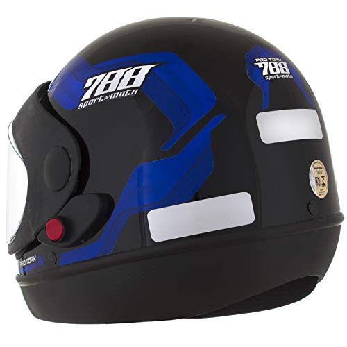 Pro Tork Capacete Sport Moto 788 56 Preto/Azul