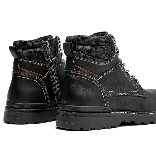 CLOWSE Men's Chukka Boots, Casual Zipper Motorcycle Boots, Black, 8 by CLOWSE - Image 7