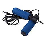 yueton Adjustable Crossfit Jump Rope with Precision Bearing and Foam Handles Best Jump Rope Weighted Skiping Rope for Cardio Fitness Training- Blue