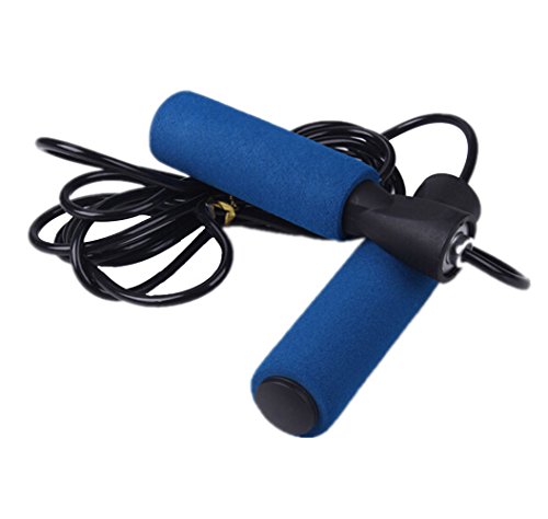 yueton Adjustable Crossfit Jump Rope with Precision Bearing and Foam Handles Best Jump Rope Weighted Skiping Rope for Cardio Fitness Training- Blue