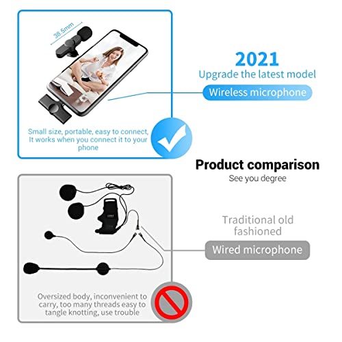 Image of BKN Wireless Collar Microphone for All iPhone, iPad, Mac Lightning Devices with On Recording Mobile Charging Port | Just Plug and Play | Noise Cancellation | NO APP or Bluetooth Need Portable