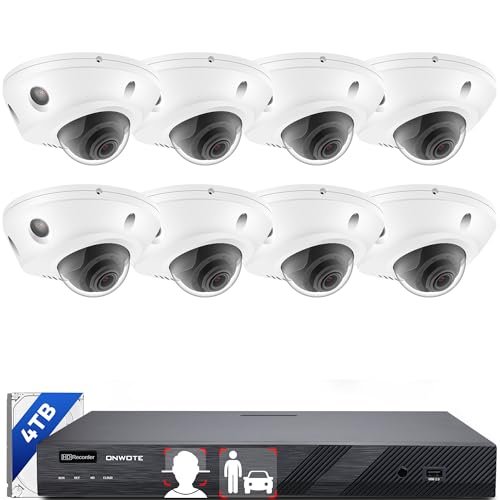 ONWOTE Face Recognition & AcuSearch, 2 Way Audio, 6K 12MP NVR 16 Channel Security Camera System, 8X...