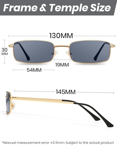 Image of Veda Tinda Vision Rectangle Sunglasses Womens Polarized Square Metal Frame Retro 90s 2000s Vintage y2k Sun Glasses for Women
