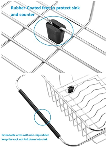 Tesot TESO-XLZ002US Adjustable Over Sink Dish Rack Stainless Steel Dish Drying Rack thumb #6