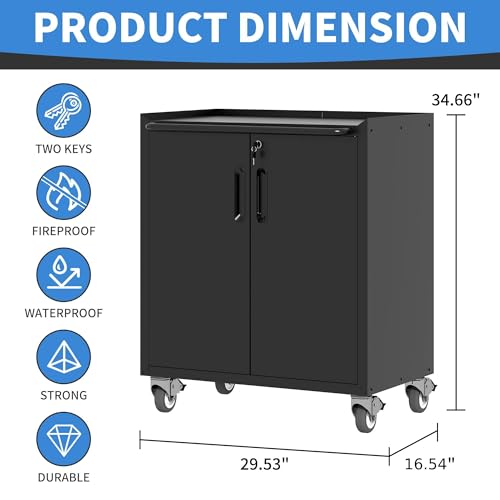 Image of Metal Storage Cabinet for Garage, Tool Cabinet, Utility Cabinet