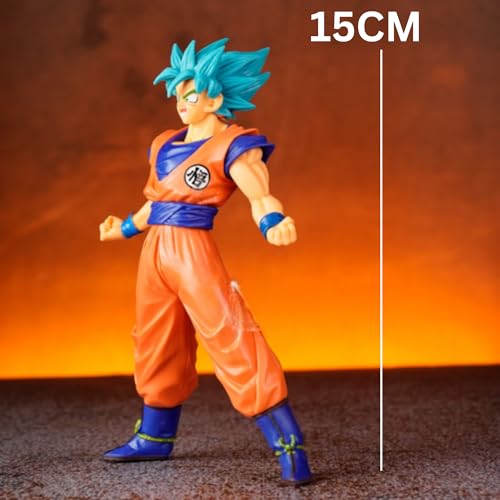 Image of FUNFOB Anime Action Figure Height-15cm Collectible Anime Figures PVC Multicolour | Go-k Blue Hair 15cm