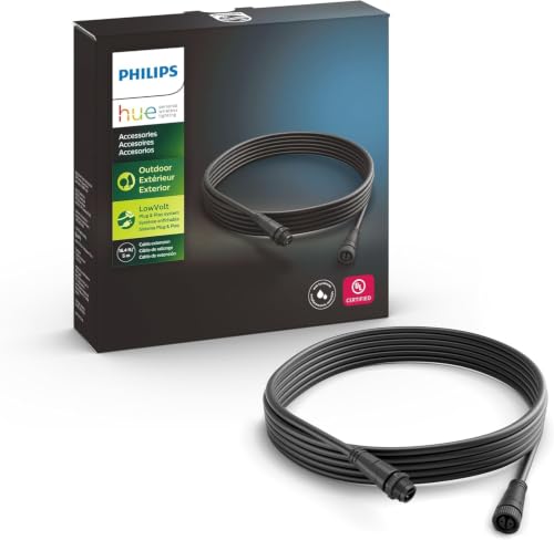 Philips Hue Outdoor 16-Foot Cable Extension - Extend Your Hue Outdoor Low Voltage Lights - 1 Pack - Requires Hue Bridge - Weatherproof - image 1