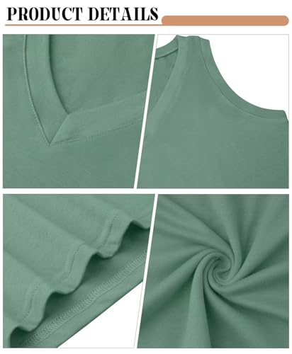 KKJ 2 Pack Womens Tank Tops Workout V Neck Tees Summer Sleeveless Loose Fit Casual Outfits Shirts Fall Fashion Clothes