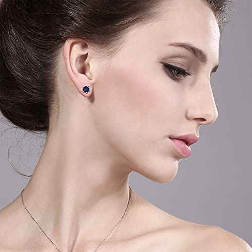 Gem Stone King 5MM Round Gemstone Birthstone Kitty Cat Stud Earrings | 925 Sterling Silver | Kitten Cat Earrings For Women Men Cat Lovers2