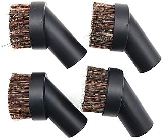Namvo 4 Pieces Soft Horsehair Bristle Vacuum Attachments Dusting Brush Cleaner Dust Brush, Small Round Corner/Track Cleaning Tools Vacuum Brushes Replacement, Inner Dia 32mm/1.26 in