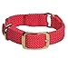 Mendota Pet Braid Collar - Center Ring - Dog Collar - Made in The USA - Red , 1 in x 24 in