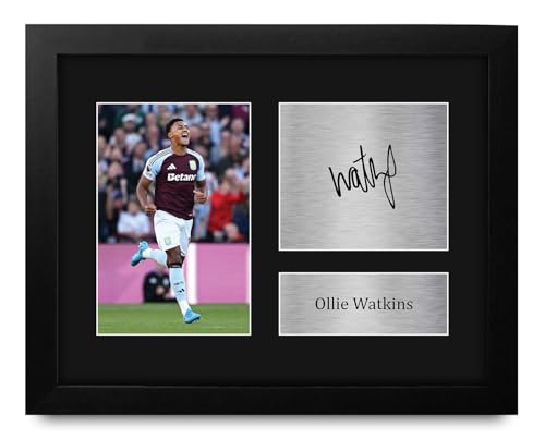 HWC Trading Ollie Watkins Aston Villa Framed Gifts Printed Signed Autograph Picture for Fans and Supporters - US Letter Size
