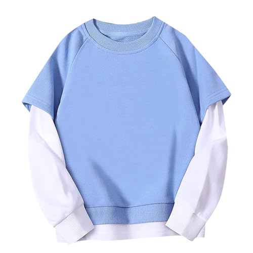 Boys Girls Two Piece Crewneck Sweatshirt Cotton Comfy Soft Athletic Pullover Tops Toddler Kids School Casual Trendy Clothes