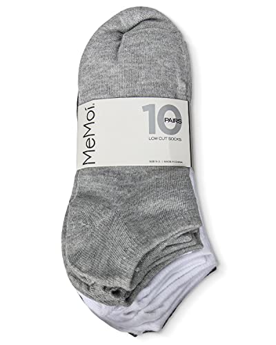 Image of MeMoi Women's 10-Pack Low Cut Ankle Socks, Running, Gym, Fitness Apparel