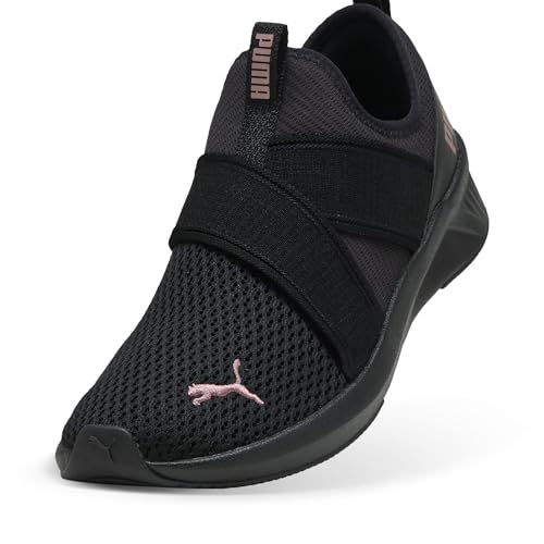 PUMA Women's Softride Harli Slip On Training Shoes Sneaker, Black-Black-Rose Gold AH25, 9.5