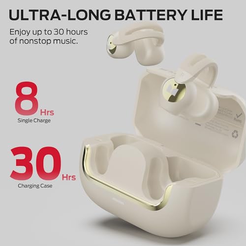 Image of Monster Open Ear AC221 Headphones, Bluetooth 6.0 Wireless Earbuds Stereo Sound, Clip on Earbuds With 30H Playback, Clear Calls, Type-C Charging, Touch Control, IPX6 Waterproof Wireless Open Headphones