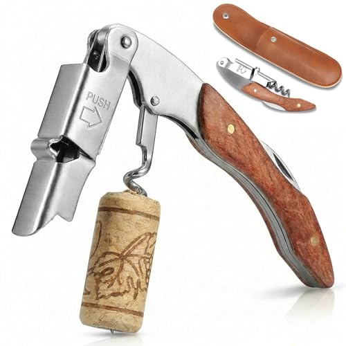 All-In-1 Sacacorchos Profesional, Abridor De Vino Profesional De Acero Inoxidable Para Amantes Del Vino Y Gastronomía, Sacacorchos De Vino Versátil Como Utensilio De Camarero Y Cuchillo De Camarero Pr