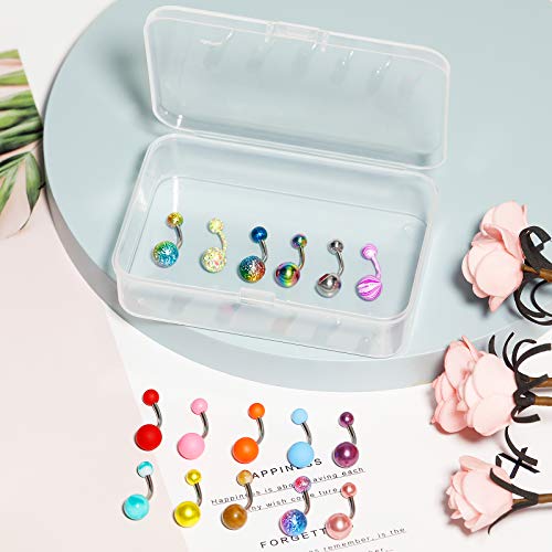 Onesing 40 Pcs 14G Belly Button Rings Belly Rings For Women Belly Piercing Jewelry Belly Barbells Navel Rings Body Piercing Jewelry Stainless Steel Jewelry Silver Ring Body Bar #TOP5