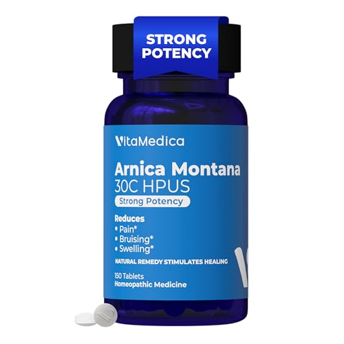 VitaMedica Arnica Montana 30C Rapid Dissolve Tablets for Natural Pain Bruising and Swelling Support - Homeopathic Medicine for Injury and Surgery Recovery - 150 Ct - 50 Servings