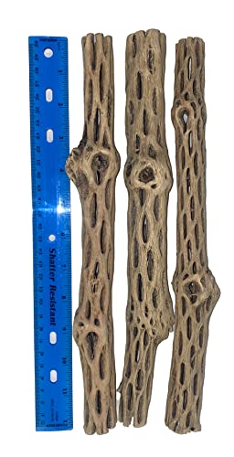 Image of Awesome Aquatic Natural Cholla /Choya Wood 3 Pieces 12 inch for Shrimp Habitat and Food Treat Hermit Crabs Plecos Aquarium Decoration Lowers pH Hideouts and Chew Toys Reptiles Thorn Free Dried Organic | Natural biofilm surface • Secure hiding spots • Shrimp, plecos, hermit crabs reptiles • Aquarium & terrarium • Natural decor