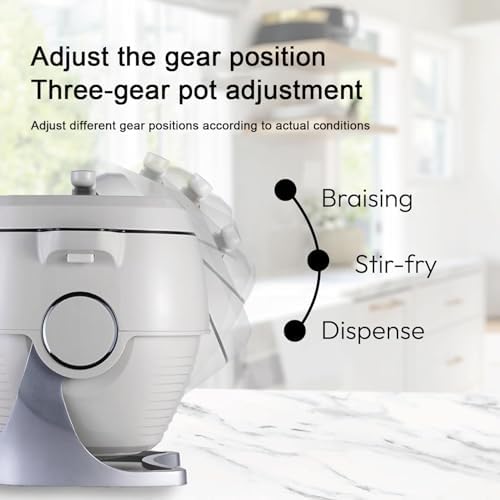 Cooking Machine 2000W Automatic Stir Fry Wok, 6L Capacity with Smart Touch 360° Rotating Heating for Home Restaurant Use