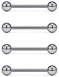 Dyknasz Grade 23 Titanium Externally Threaded Nipple Shield Barbell Ring Bar Body Piercing Jewelry...