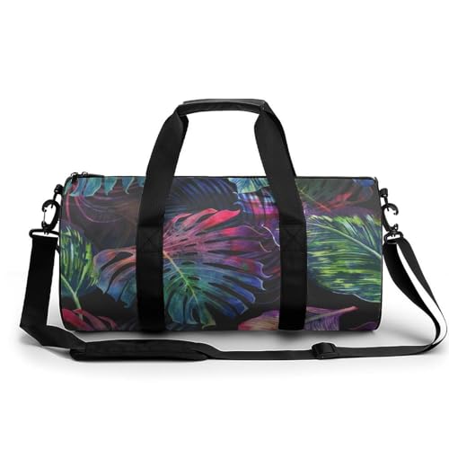 Sac de sport gym couleur feuilles 45x23x23cm pour voyage et camping