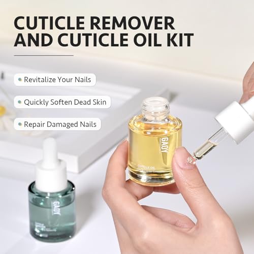 GAOY Cuticle Care Kit - Cuticle Oil and Cuticle Remover, 20ml 2 Pcs Cuticle Nourishes and Softener, Promotes Nail Growth and Strength - Image 3
