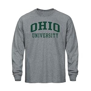 Barnesmith Ohio University Bobcats Long Sleeve T-Shirt, Classic, Charcoal Grey, Small