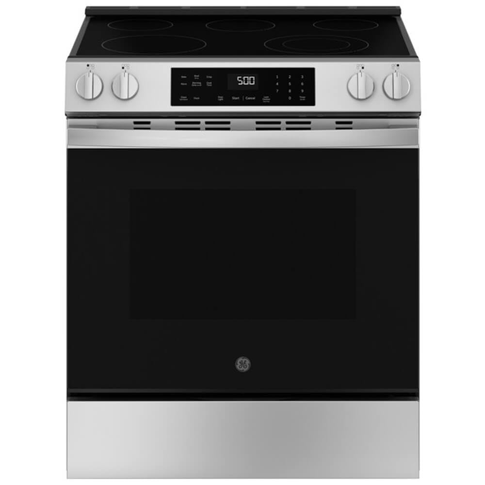 GE GRS500PVSS 30 in. 5 Burner Element Slide-in Electric Range in Stainless Steel with Crisp Mode
