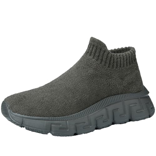 SJJH Zapatillas deportivas unisex para el tiempo libre para parejas, zapatillas de deporte de invierno de forro polar, elegantes y cómodas, para hombres y mujeres, Verde, 42 EU