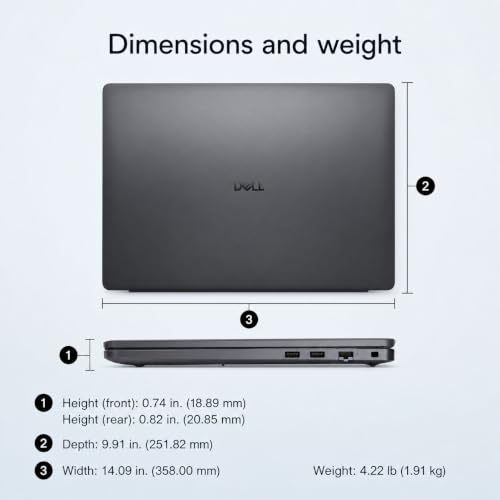 Image of Dell Pro 16 PC16250 Business Laptop, Intel Core 5 120U, 16 inch WUXGA IPS Anti-Glare Display, 16GB DDR5 RAM, 512GB PCIe NVMe SSD, Backlit Keyboard, Thunderbolt 4, RJ-45, Windows 11 Pro