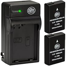BM Premium Pack of 2 EN-EL14A Batteries and Charger for Nikon D3100, D3200, D3300, D3400, D3500, D5100, D5200, D5300, D5500, D5600, DF, Coolpix P7000, P7100, P7700 Digital SLR Cameras