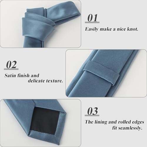 Image of Landisun Black Tie Men Women Solid Skinny Ties Slim Ties Satin Tie