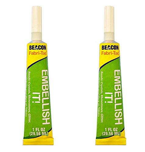 Beacon Embellish It! Adhesive for Decorating Clothes, Purses, Shoes, Cell Phones, Glasses, 2-Pack