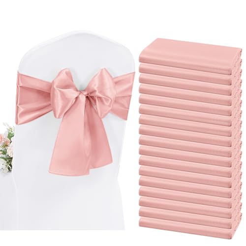 YMHPRIDE 50 Pièces Rubans pour Chaises en Satin Or Rose Rubans Décoratifs pour Chaises pour Réception de Mariage, Fête, Hôtel, Maison, Décoration de Cuisine (Or...