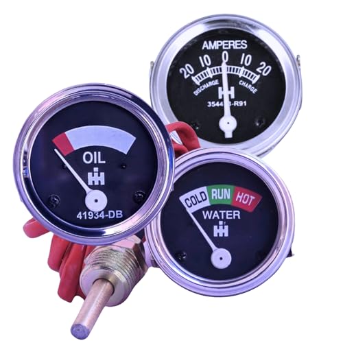 VR Autopedia 2inch 52MM Triple Gauge Kit â€“ Oil Pressure, Ammeter & Water Temp â€“ Fits Farmall H, M, Super A, 140, Super C, Super M, 300, 560, 400, Cub Tractors | IH Tractor Parts (1947-1954)