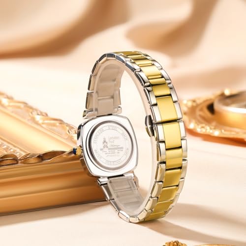Image of London Fog Salisbury Collection Watch for Women with Geometric Patterned Dial, Crystal Hour Markers Quartz Movement and Stainless Steel Strap - LFW20001