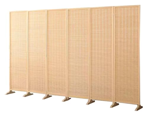 Divisor de habitación plegable de madera de 6 paneles y fiesta para interiores, 170 x 300 cm, ahorro de espacio, ideal para eventos y decoración en casa, oficina, eventos y decoración.