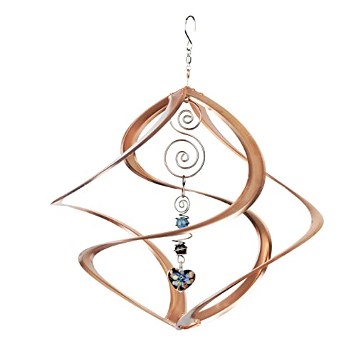 Red Carpet Studios 31042 Cosmix Wind Spinner Double Helix, Copper W/Heart Crystal, 14 Inch
