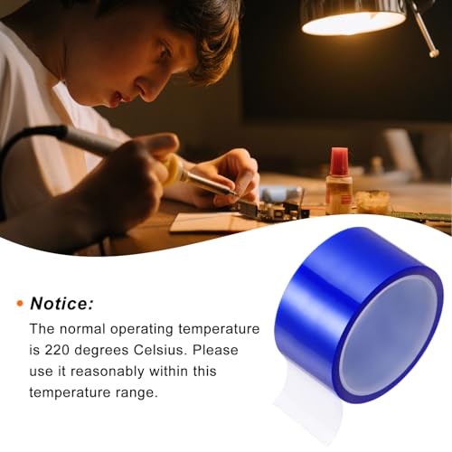 Image of HARFINGTON 2 Rolls Heat Tape High Temperature Heat Resistant Tape 50mmx33m(108ft) Sublimation Thermal Heat Transfer Tape for Sublimation Press No Residue, Blue