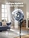 DREO Fan for Bedroom, 2026 Upgraded, 90ft Airflow, 20dB Quiet Fan, 90° Oscillating Standing Fan for Whole Room, DC Motor, 8+H Speeds, 3 Modes, 38-42'' Adjustable Height, 8H Timer, 105° Manual Vertical
